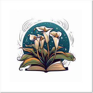 Calla Lilies growing from book Posters and Art